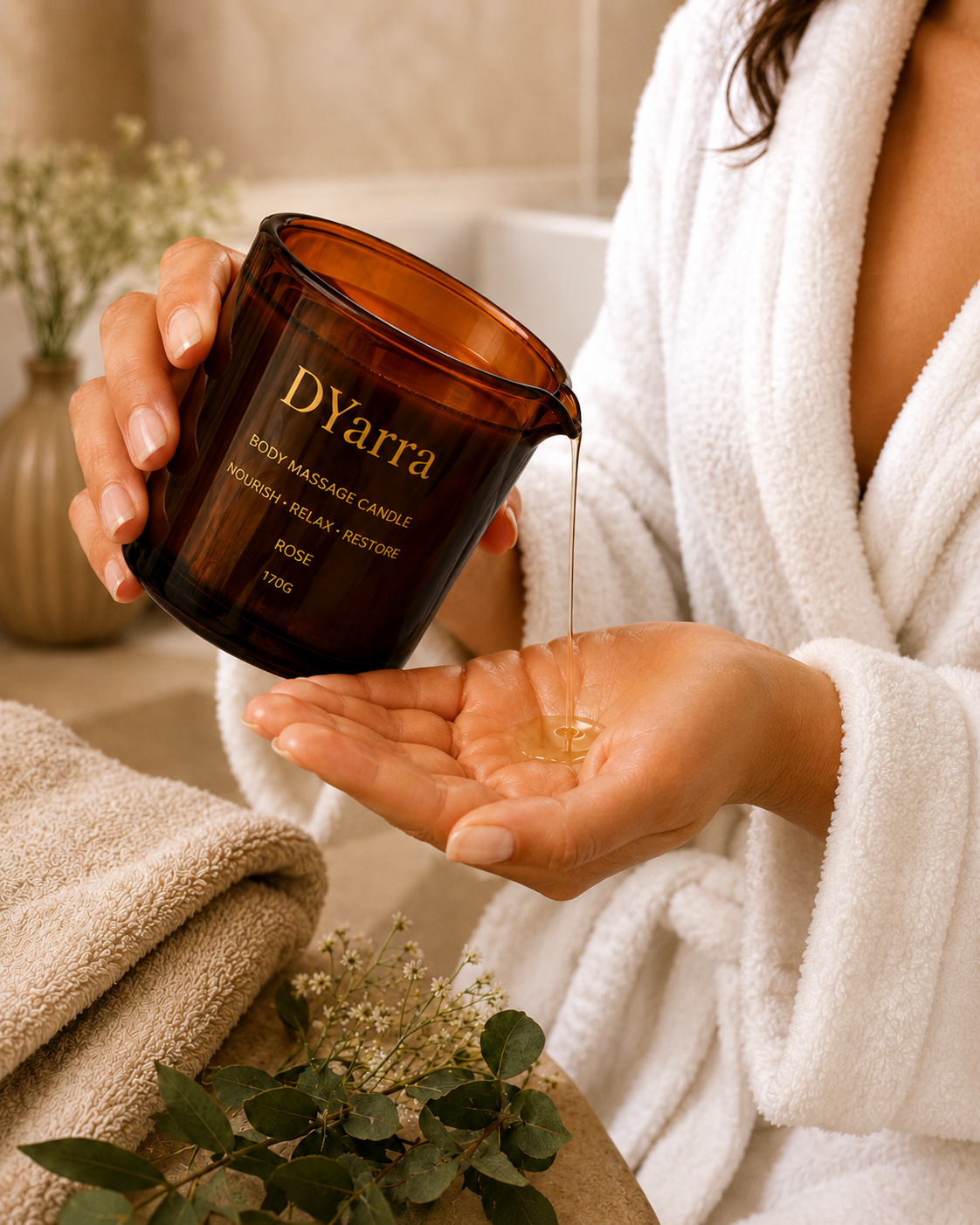 DYarra Restore Body Massage Oil Candle - 170ml